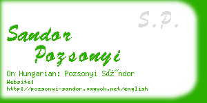 sandor pozsonyi business card